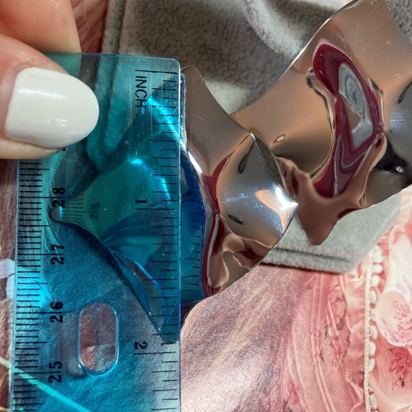 Silver Tone Big Fashion Earrings - Picture 3 of 6